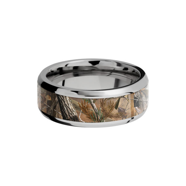 Titanium 8mm beveled band with a 5mm inlay Real Tree AP Camo Image 3 Toner Jewelers Overland Park, KS
