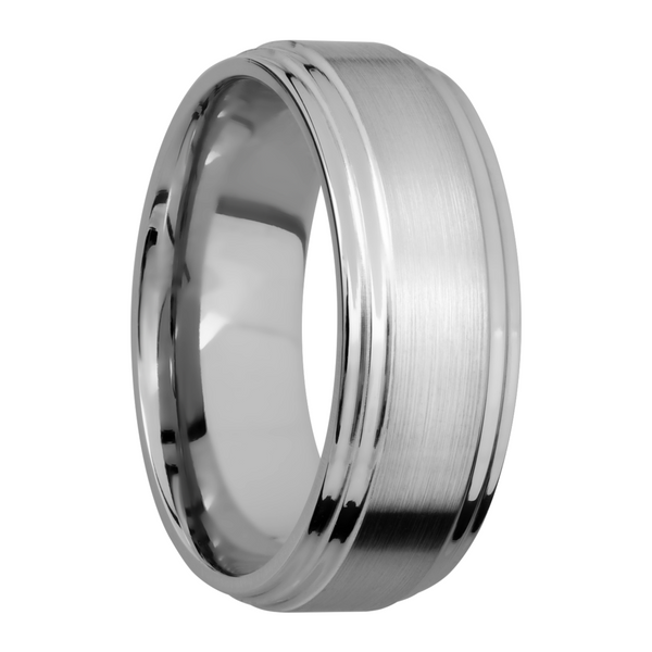 Titanium 8mm flat band with two stepped edges Image 2 Cozzi Jewelers Newtown Square, PA