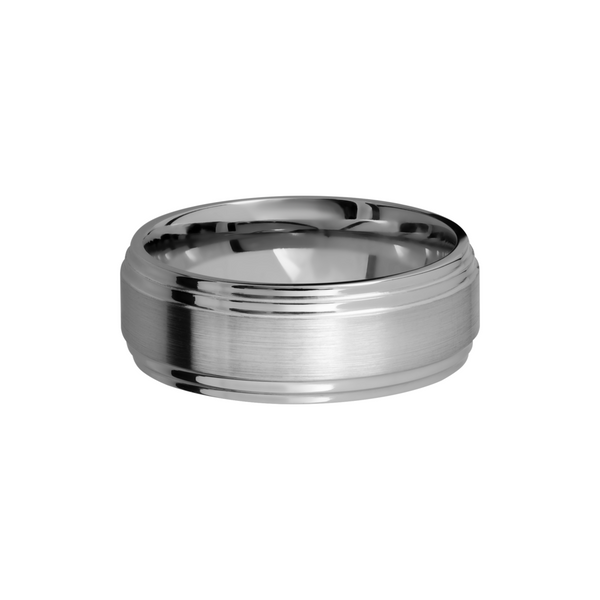 Titanium 8mm flat band with two stepped edges Image 3 Toner Jewelers Overland Park, KS