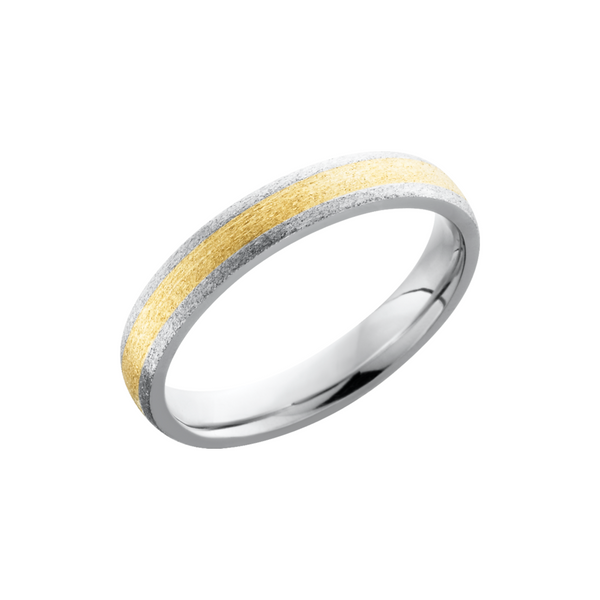 Cobalt chrome 4mm domed band with a 2mm inlay of 14K Yellow Gold Quality Gem LLC Bethel, CT