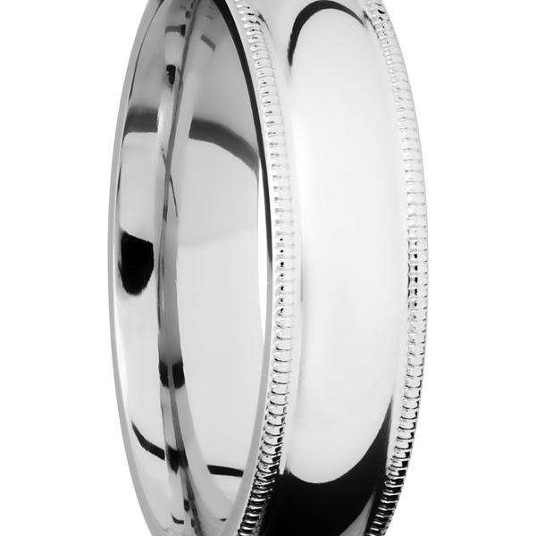 Cobalt chrome 6mm domed band with milgrain detail Image 2 Cozzi Jewelers Newtown Square, PA