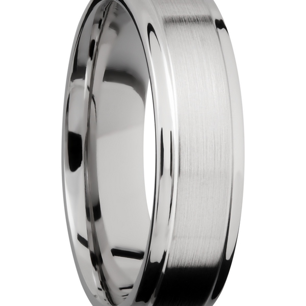 Cobalt chrome 6mm flat band with grooved edges Image 2 Cozzi Jewelers Newtown Square, PA