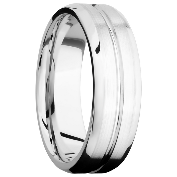 Cobalt chrome 7mm beveled band with 1, 1mm groove  Image 2 Cozzi Jewelers Newtown Square, PA