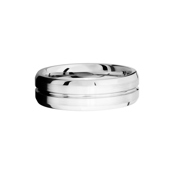 Cobalt chrome 7mm beveled band with 1, 1mm groove  Image 3 Toner Jewelers Overland Park, KS