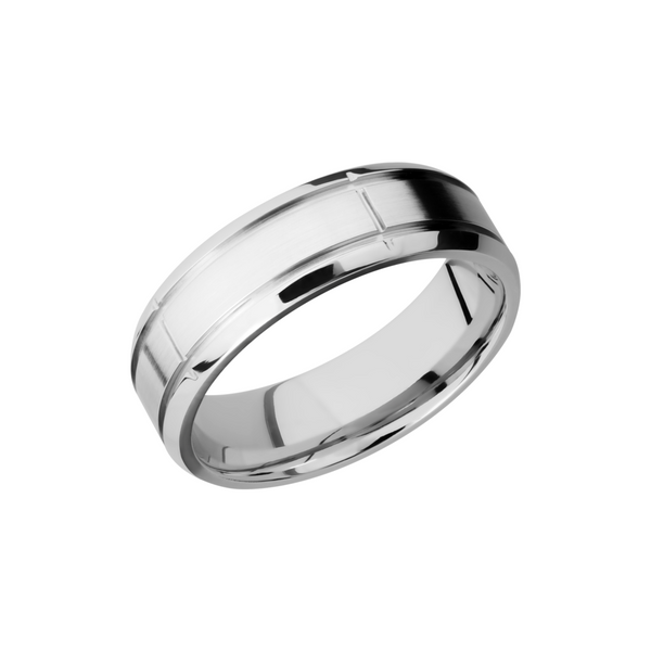 Cobalt chrome 7mm beveled band with 5 segments in the band Toner Jewelers Overland Park, KS