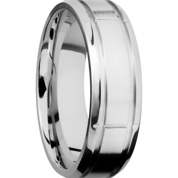 Cobalt chrome 7mm beveled band with 5 segments in the band Image 2 Toner Jewelers Overland Park, KS
