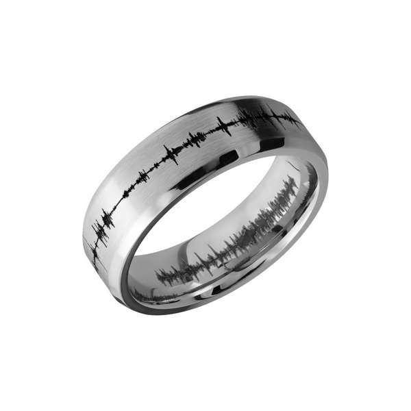 Cobalt chrome 7mm beveled band with a laser-carved soundwave Cozzi Jewelers Newtown Square, PA
