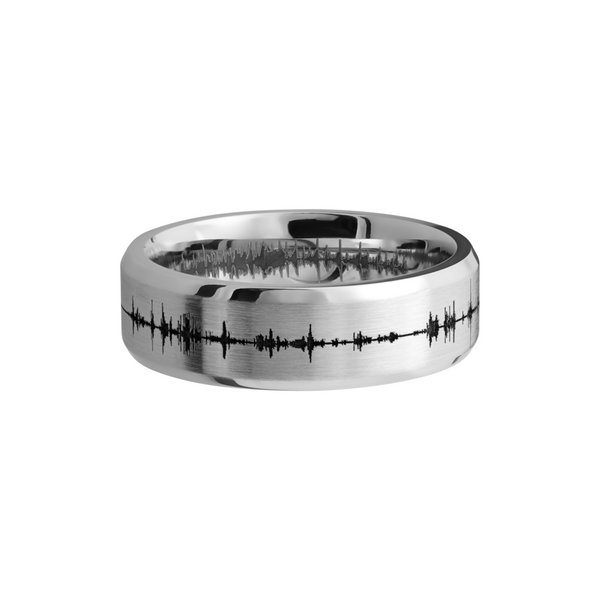Cobalt chrome 7mm beveled band with a laser-carved soundwave Image 3 Cozzi Jewelers Newtown Square, PA