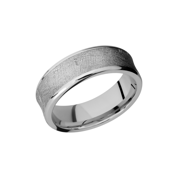 Cobalt chrome 7mm concave beveled band with an inlay of authentic Gibeon Meteorite Toner Jewelers Overland Park, KS