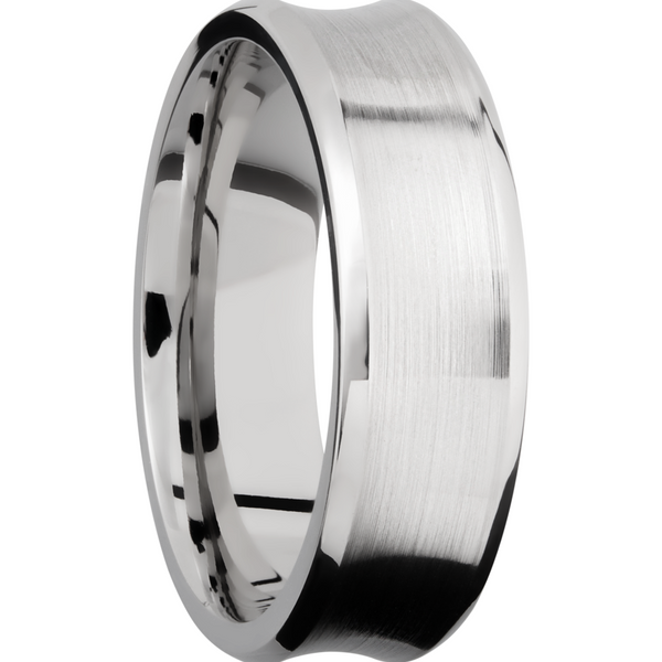 Cobalt chrome 7mm concave band with beveled edges Image 2 Cozzi Jewelers Newtown Square, PA