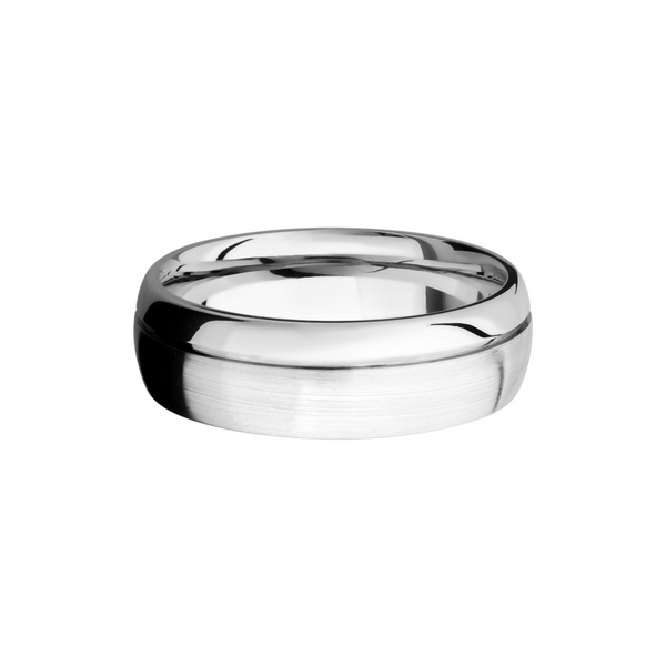 Cobalt chrome 7mmm domed band with an off center groove Image 3 Quality Gem LLC Bethel, CT