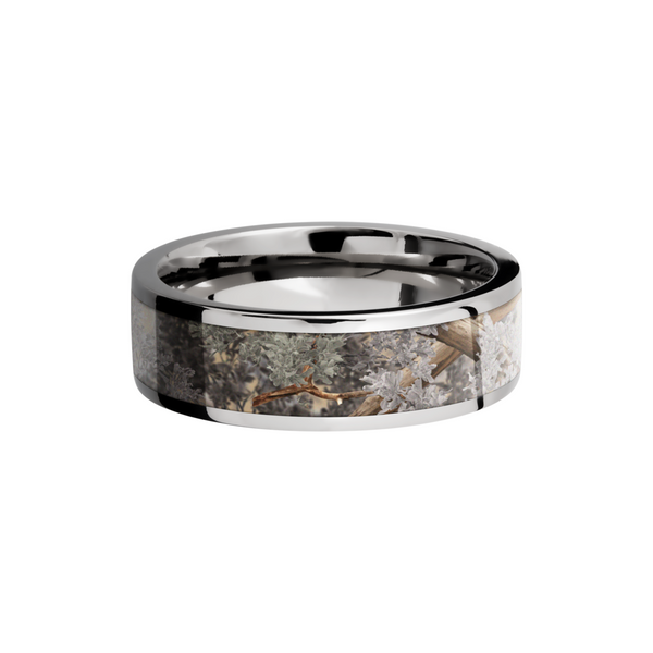 Cobalt chrome 7mm flat band with a 5mm inlay of King's Desert Camo Image 3 Cozzi Jewelers Newtown Square, PA