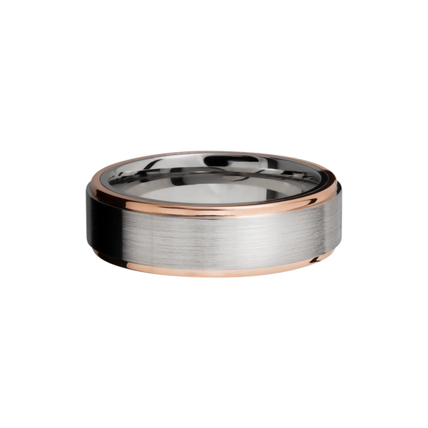 Cobalt chrome 7mm flat band with grooved edges and 14K rose gold edges Image 3 Cozzi Jewelers Newtown Square, PA