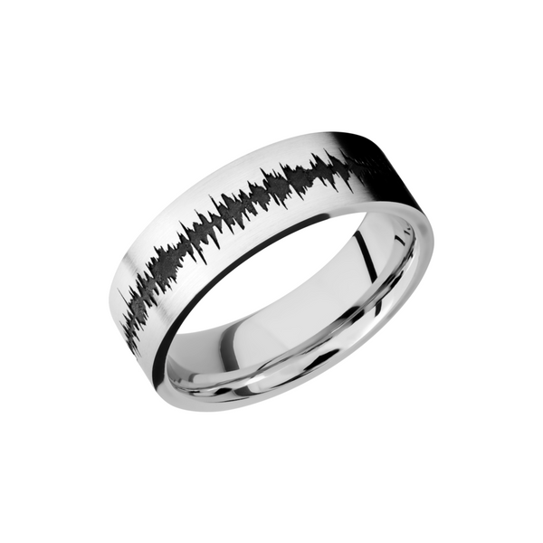 Cobalt chrome 7mm flat band with a laser-carved soundwave Cozzi Jewelers Newtown Square, PA