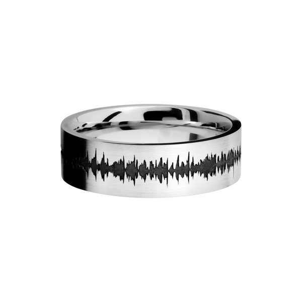 Cobalt chrome 7mm flat band with a laser-carved soundwave Image 3 Cozzi Jewelers Newtown Square, PA