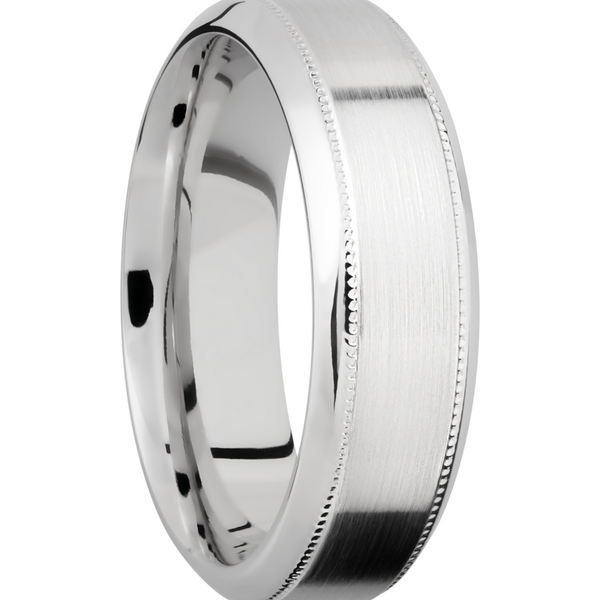 Cobalt chrome 7mm beveled band with reverse milgrain detail Image 2 Cozzi Jewelers Newtown Square, PA