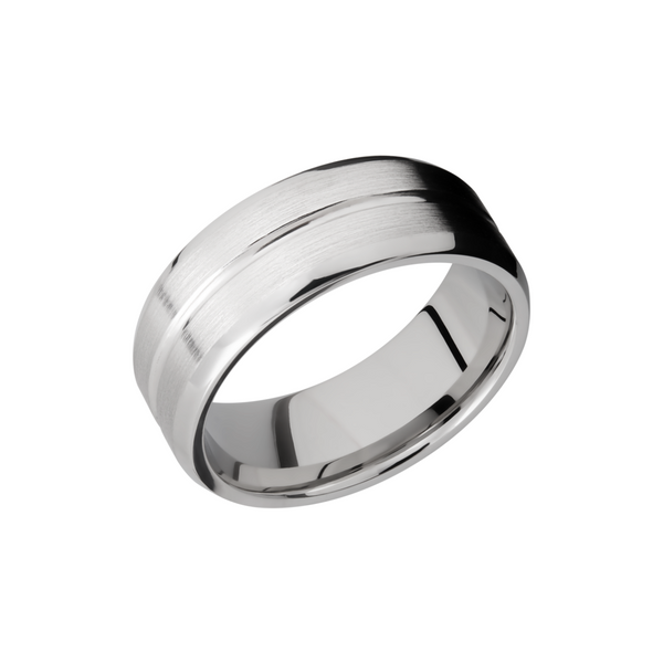 Cobalt chrome 8mm beveled band with a 1mm groove Cozzi Jewelers Newtown Square, PA