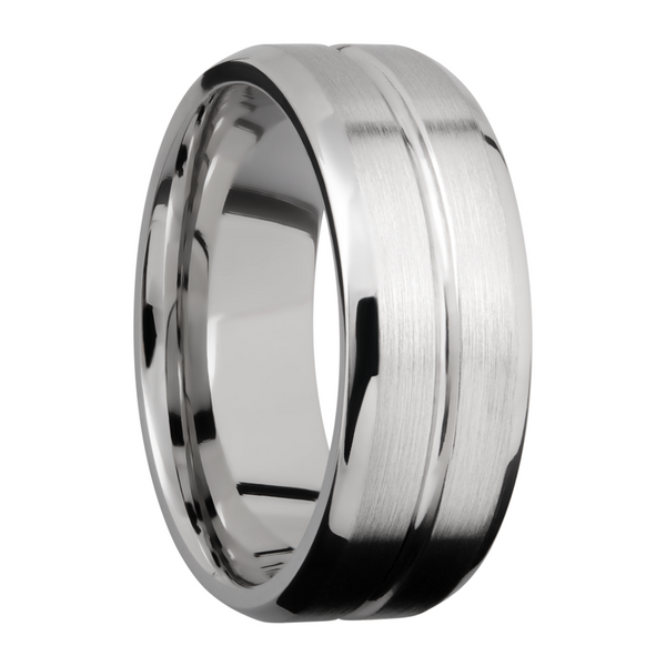 Cobalt chrome 8mm beveled band with a 1mm groove Image 2 Cozzi Jewelers Newtown Square, PA