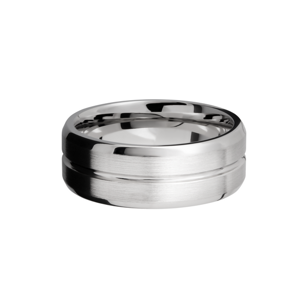 Cobalt chrome 8mm beveled band with a 1mm groove Image 3 Toner Jewelers Overland Park, KS