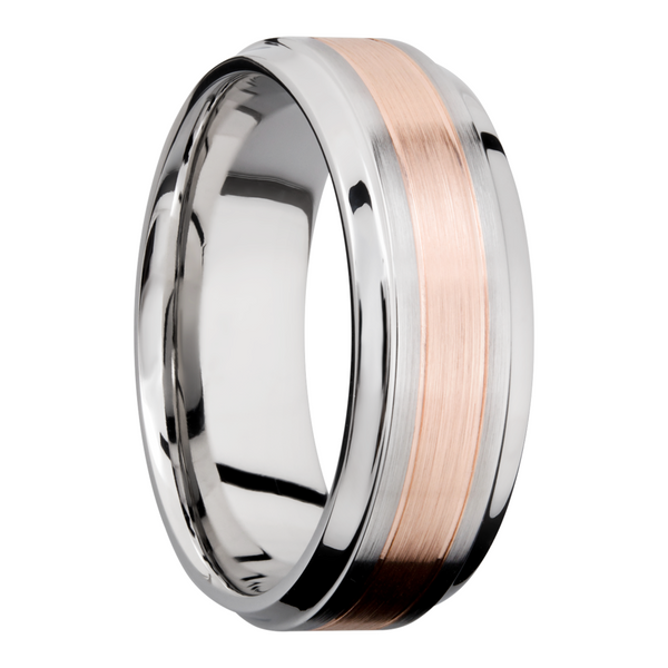 Cobalt chrome 8mm with an inlay of 14k rose gold Image 2 Cozzi Jewelers Newtown Square, PA