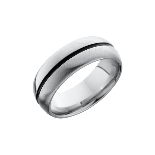 Cobalt chrome 8mm domed band with a 1mm groove down the center of the band Toner Jewelers Overland Park, KS