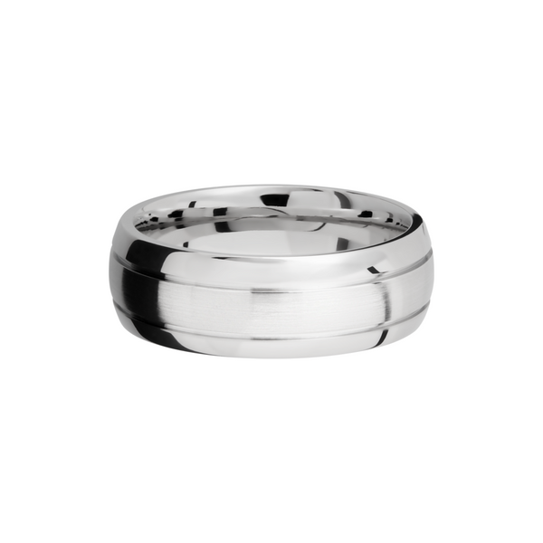 Cobalt chrome 8mm domed band with 2, .5mm grooves Image 3 Toner Jewelers Overland Park, KS