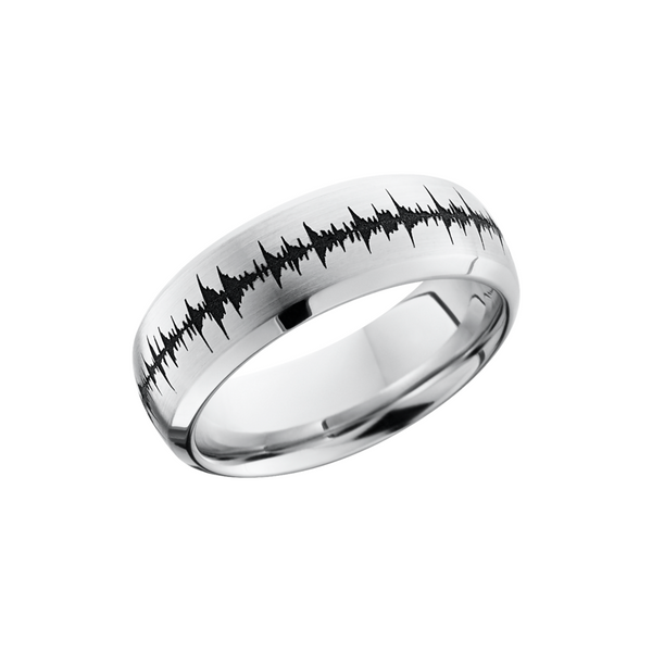 Cobalt chrome 8mm domed band with a laser-carved soundwave Cozzi Jewelers Newtown Square, PA