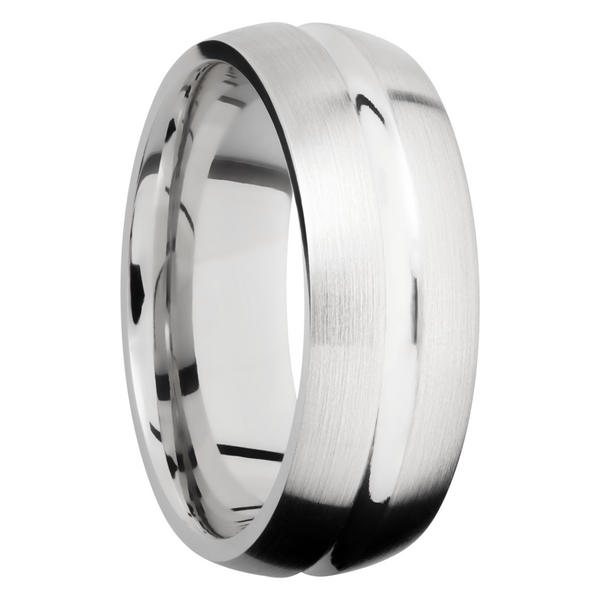 Cobalt chrome 8mm domed band with a concave center Image 2 Toner Jewelers Overland Park, KS