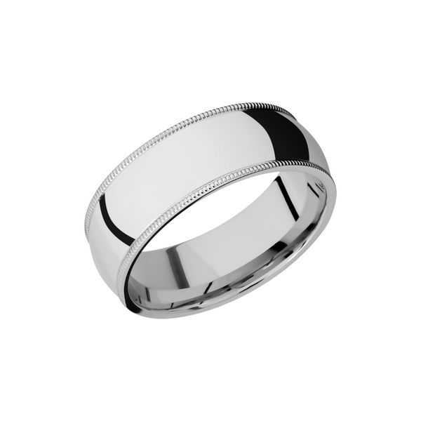Cobalt chrome 8mm domed band with milgrain detail Cozzi Jewelers Newtown Square, PA