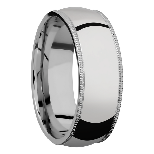 Cobalt chrome 8mm domed band with milgrain detail Image 2 Cozzi Jewelers Newtown Square, PA