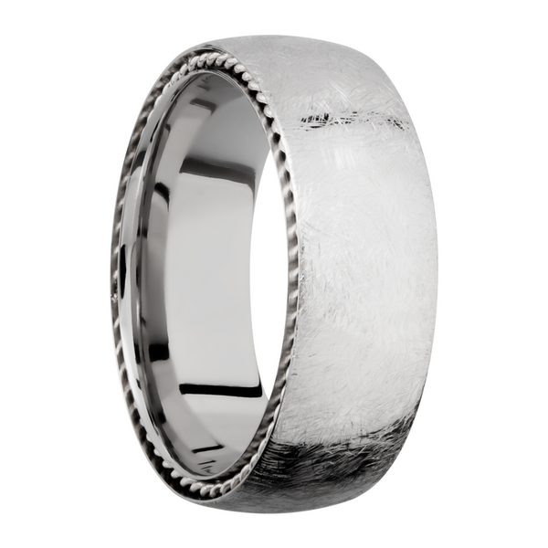 Cobalt chrome 8mm domed band with sterling silver sidebraid Image 2 Cozzi Jewelers Newtown Square, PA