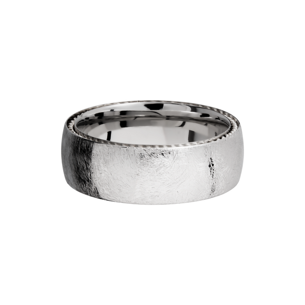 Cobalt chrome 8mm domed band with sterling silver sidebraid Image 3 Toner Jewelers Overland Park, KS