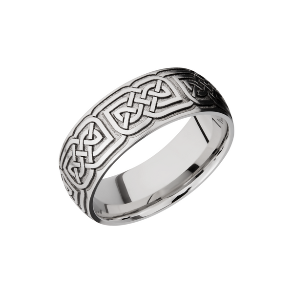 Cobalt chrome 8mm domed band with laser-carved celtic pattern Cozzi Jewelers Newtown Square, PA