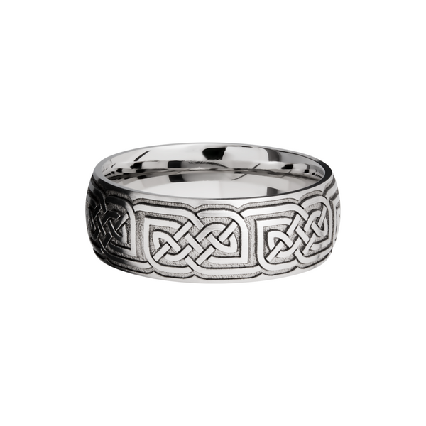 Cobalt chrome 8mm domed band with laser-carved celtic pattern Image 3 Cozzi Jewelers Newtown Square, PA