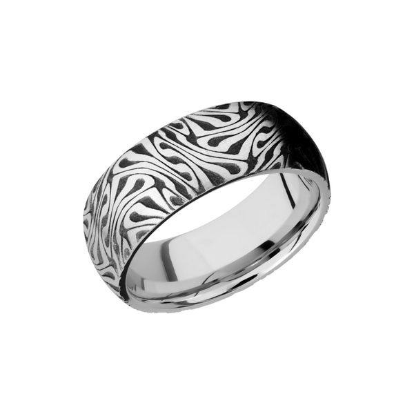Cobalt chrome 8mm domed band with laser-carved escher pattern Cozzi Jewelers Newtown Square, PA