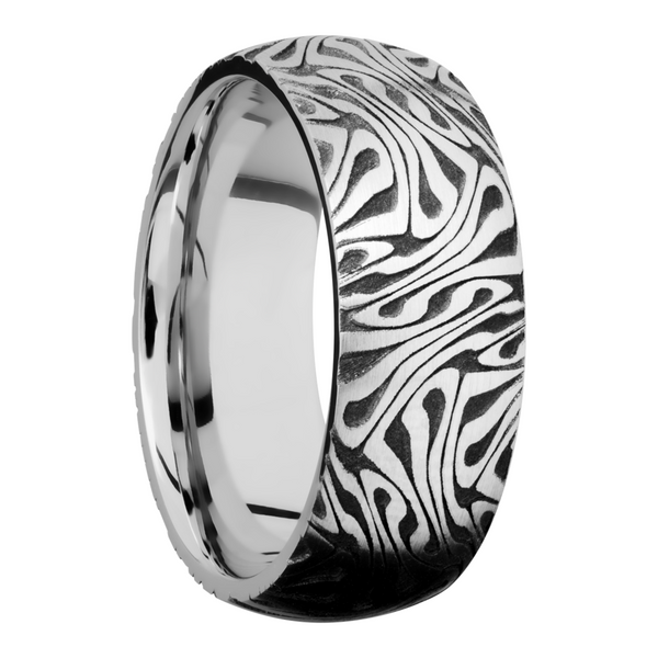 Cobalt chrome 8mm domed band with laser-carved escher pattern Image 2 Cozzi Jewelers Newtown Square, PA