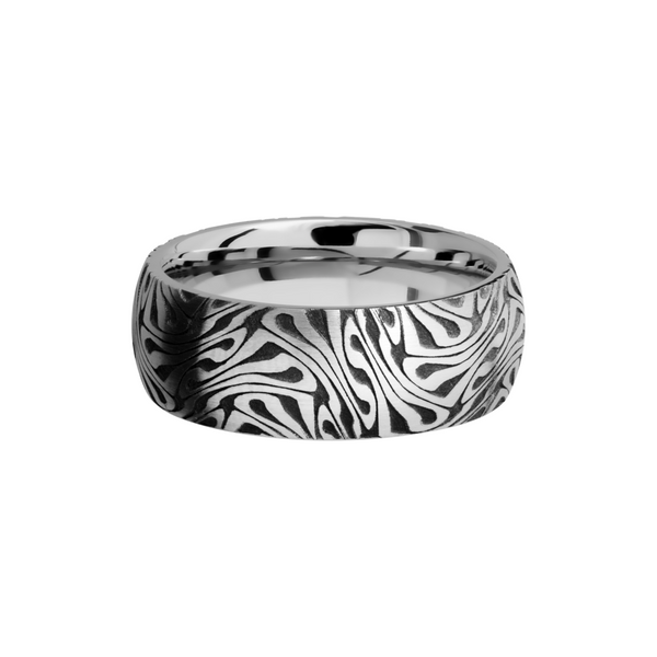 Cobalt chrome 8mm domed band with laser-carved escher pattern Image 3 Toner Jewelers Overland Park, KS