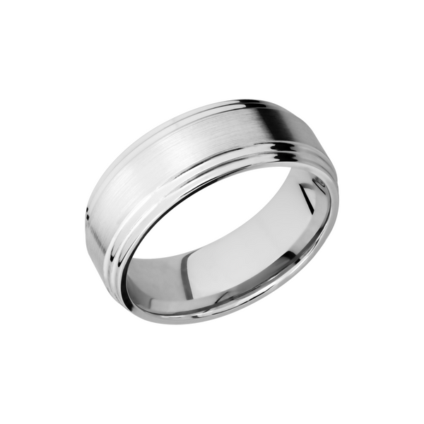 Cobalt chrome 8mm flat band with two stepped edges Cozzi Jewelers Newtown Square, PA