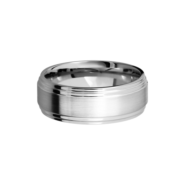 Cobalt chrome 8mm flat band with two stepped edges Image 3 Cozzi Jewelers Newtown Square, PA