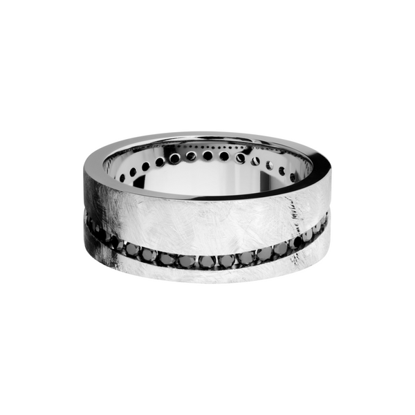 Cobalt chrome 8mm flat band with eternity black angled channel-set diamonds  Image 3 Cozzi Jewelers Newtown Square, PA