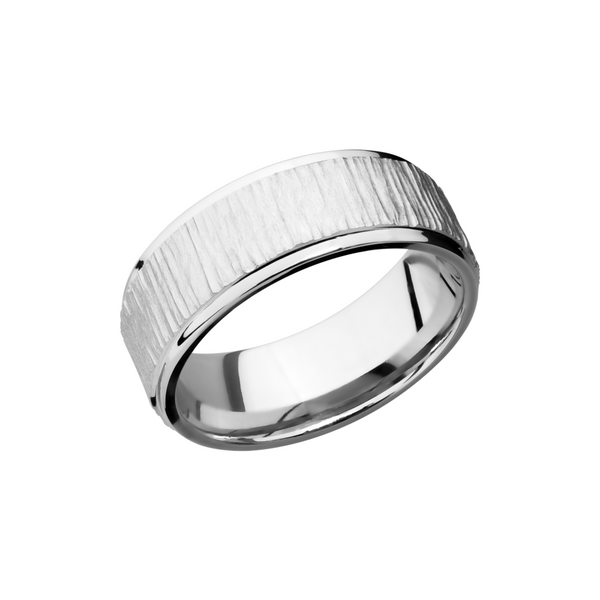 Cobalt chrome 8mm flat band with grooved edges Cozzi Jewelers Newtown Square, PA