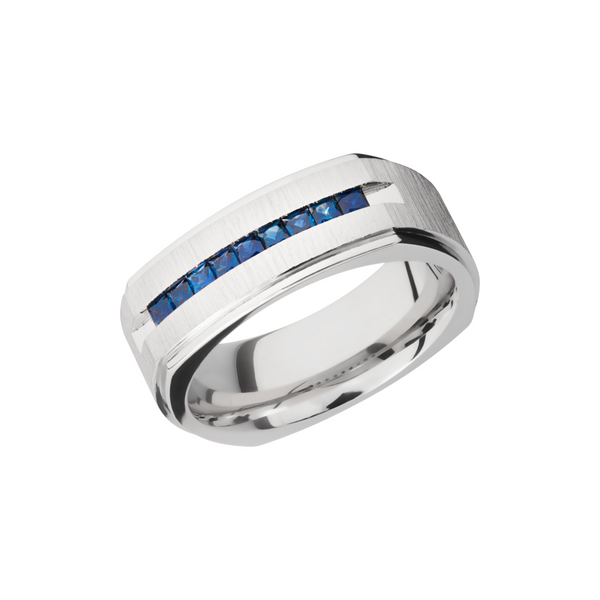 Cobalt chrome 8mm flat square band with grooved edges and  Toner Jewelers Overland Park, KS