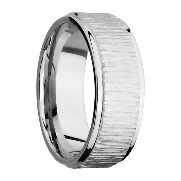 Cobalt chrome 8mm flat band with grooved edges Image 2 Cozzi Jewelers Newtown Square, PA