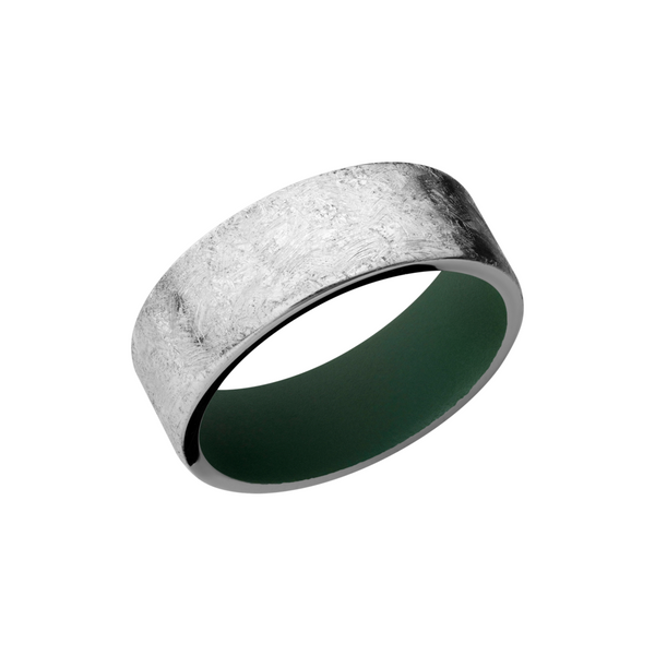 Cobalt chrome 8mm flat band with slightly rounded edges and a Highland Green Cerakote sleeve Cozzi Jewelers Newtown Square, PA