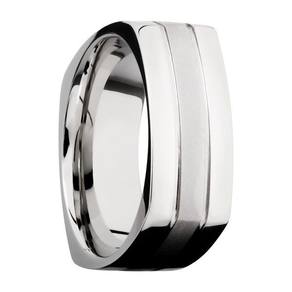 Cobalt chrome 8mm flat square band with 2, .5mm grooves Image 2 Cozzi Jewelers Newtown Square, PA