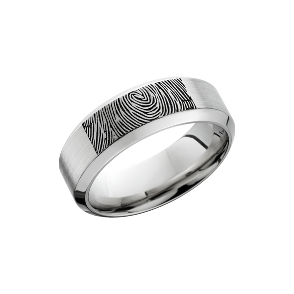 Cobalt chrome 8mm band with a laser-carved fingerprint Cozzi Jewelers Newtown Square, PA