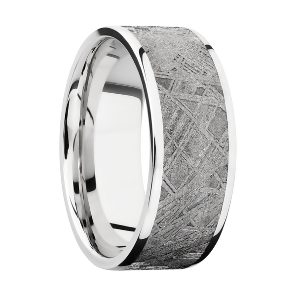 Cobalt chrome 9mm flat band with an inlay of authentic Gibeon Meteorite Image 2 Cozzi Jewelers Newtown Square, PA
