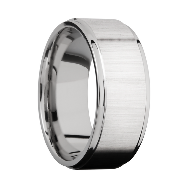 Cobalt chrome 9mm flat band with grooved edges Image 2 Cozzi Jewelers Newtown Square, PA
