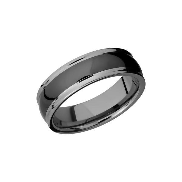 Tungsten and Ceramic 7mm domed band with rounded edges Toner Jewelers Overland Park, KS