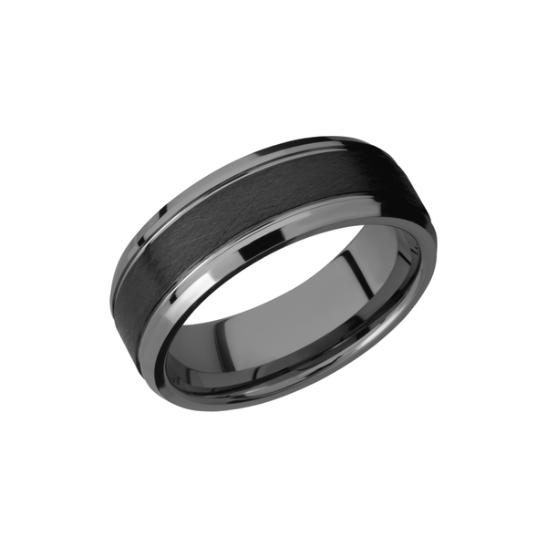 Tungsten Ceramic 8mm flat band with beveled edges Cozzi Jewelers Newtown Square, PA